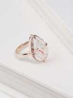 Load image into Gallery viewer, Rose Gold Amethyst Ring Droplet - Size 7.5
