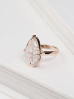 Load image into Gallery viewer, Rose Gold Amethyst Ring Droplet - Size 7.5
