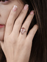 Load image into Gallery viewer, Rose Gold Amethyst Ring Droplet - Size 7.5
