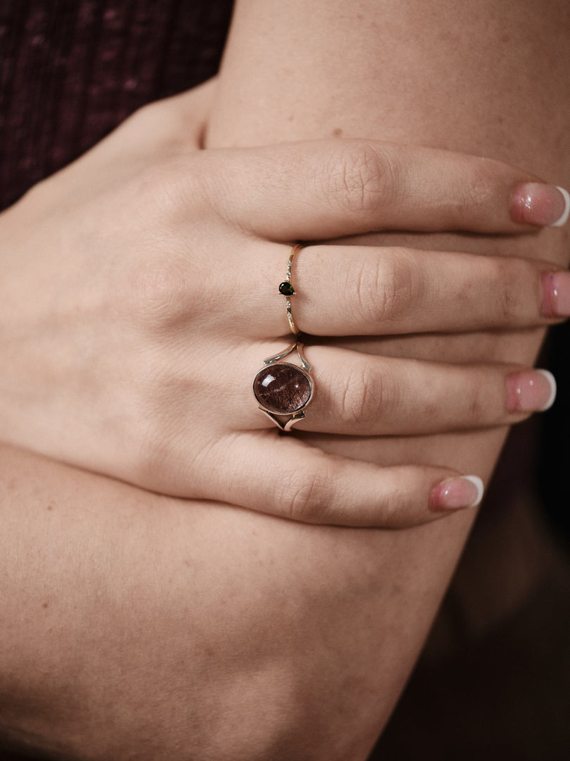 Rutile Cabochon Ring – Size 7