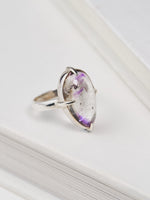 Load image into Gallery viewer, Amethyst Mix Cabochon Droplet Ring – Size 7.5
