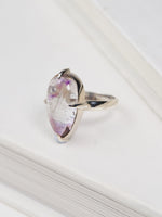 Load image into Gallery viewer, Amethyst Mix Cabochon Droplet Ring – Size 7.5
