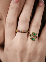 Load image into Gallery viewer, Yellow Gold Kaleidoscope Rainbow Ring
